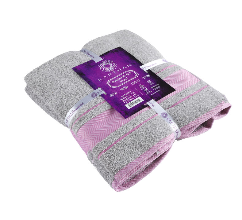 KAFTHAN Textile Fishbone Turkish Cotton Bath Towels (Set of 4)