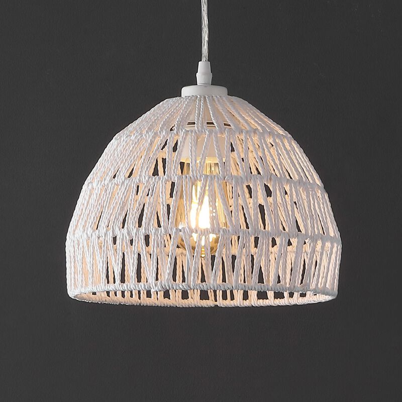 Campana 1-Light Bohemian Modern Woven Rope/Iron LED Pendant