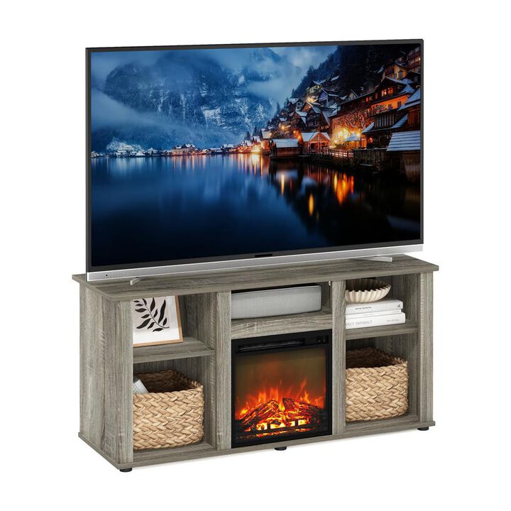 Fireplace TV Entertainment Center with Open Storage Compartment for TV up to 55"