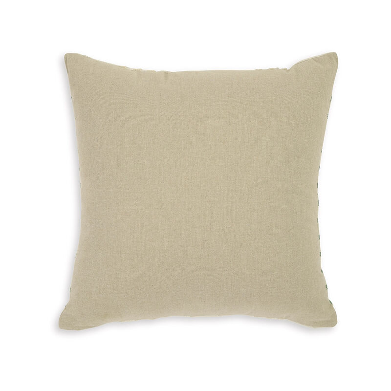 Tony 20 Inch Throw Pillow Set of 4, Striped Design, White and Green Cotton -