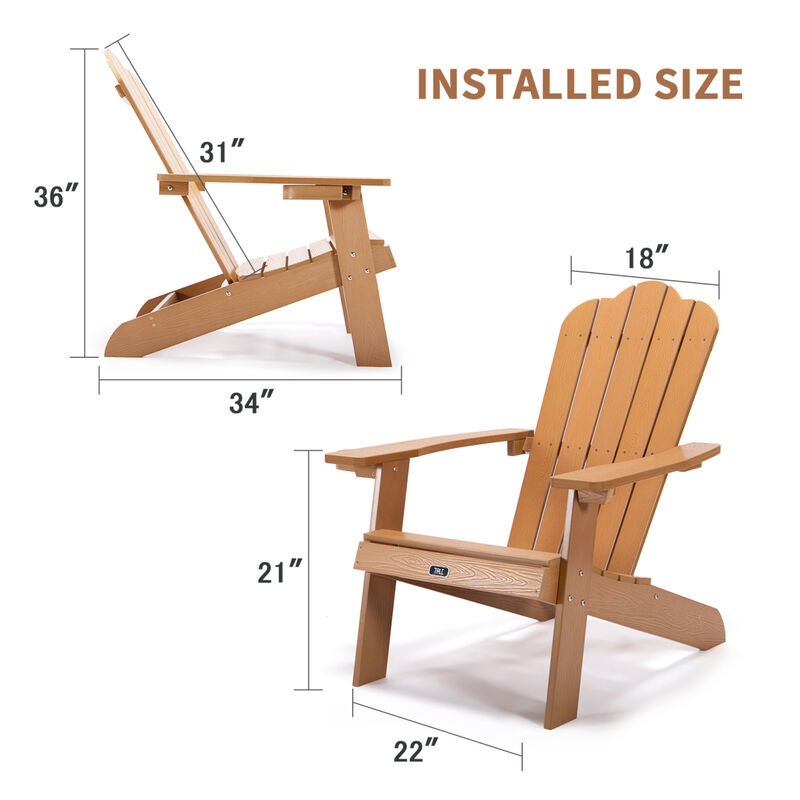 Adirondack Chair Backyard Outdoor Furniture Painted Seating With Cup Holder