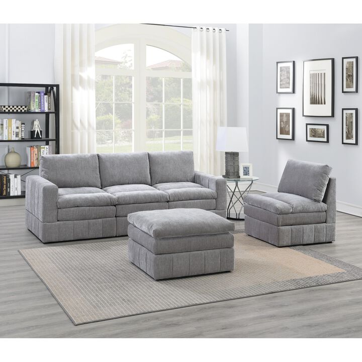 Granite modular sectional set, 5-pc contemporary