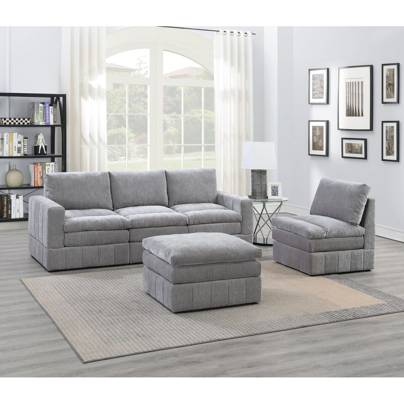 Granite modular sectional set, 5-pc contemporary
