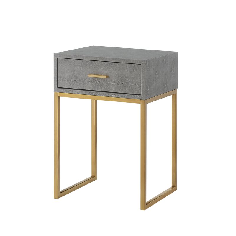 Nicole Miller Taha Faux Shagreen End Table
