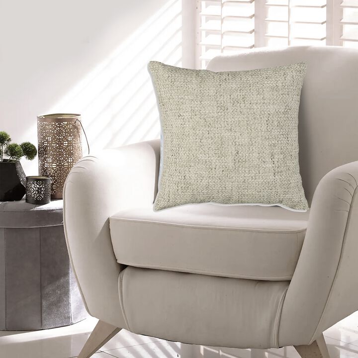 Throw Pillow Set of 4, 20 Inch, Woven Gray Design, Straight Edge, Polyester -