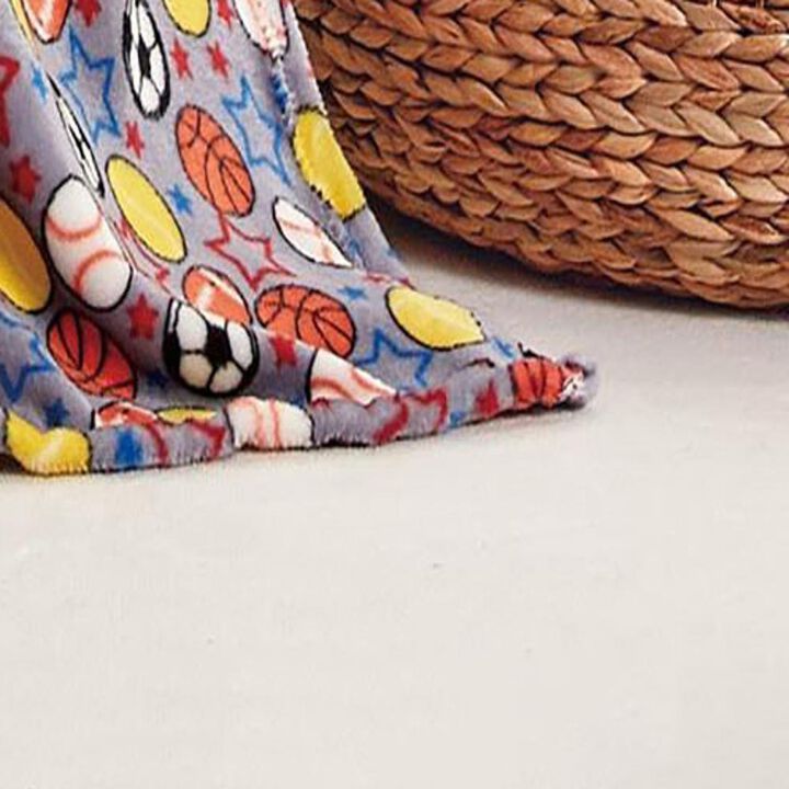Plazatex Let's Play Micro plush Decorative All Season Multi Color 50" X 60" Throw Blanket