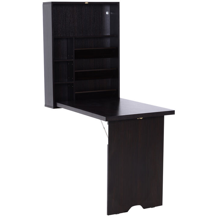 Wall Mount Writing Table Convertible Folding Computer Desk Storage Home Office