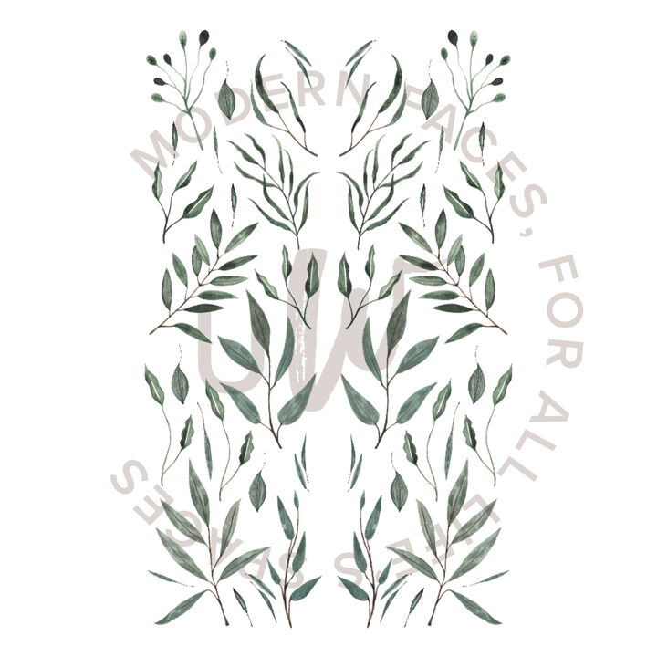 Watercolor Leaves Wall Decals