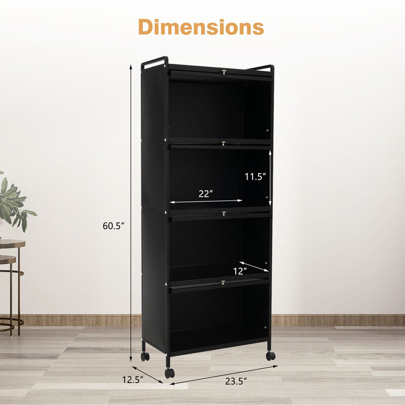 5-Tier Kitchen Baker's Rack with Flip-up PC Doors