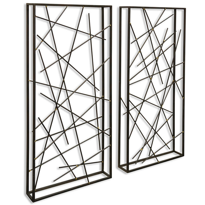 Set of 2 Metal Wall Sculptures
