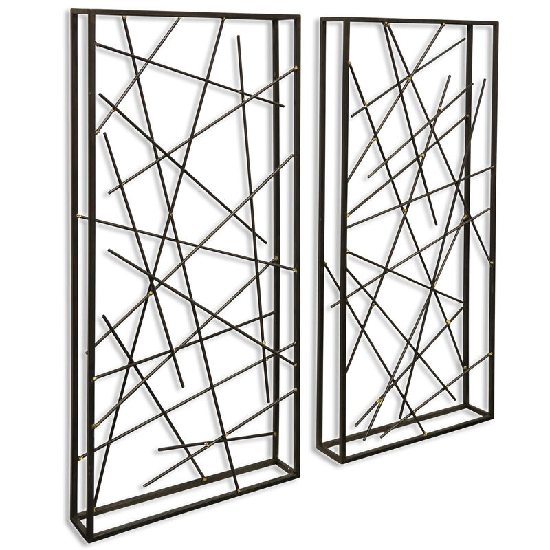 Set of 2 Metal Wall Sculptures