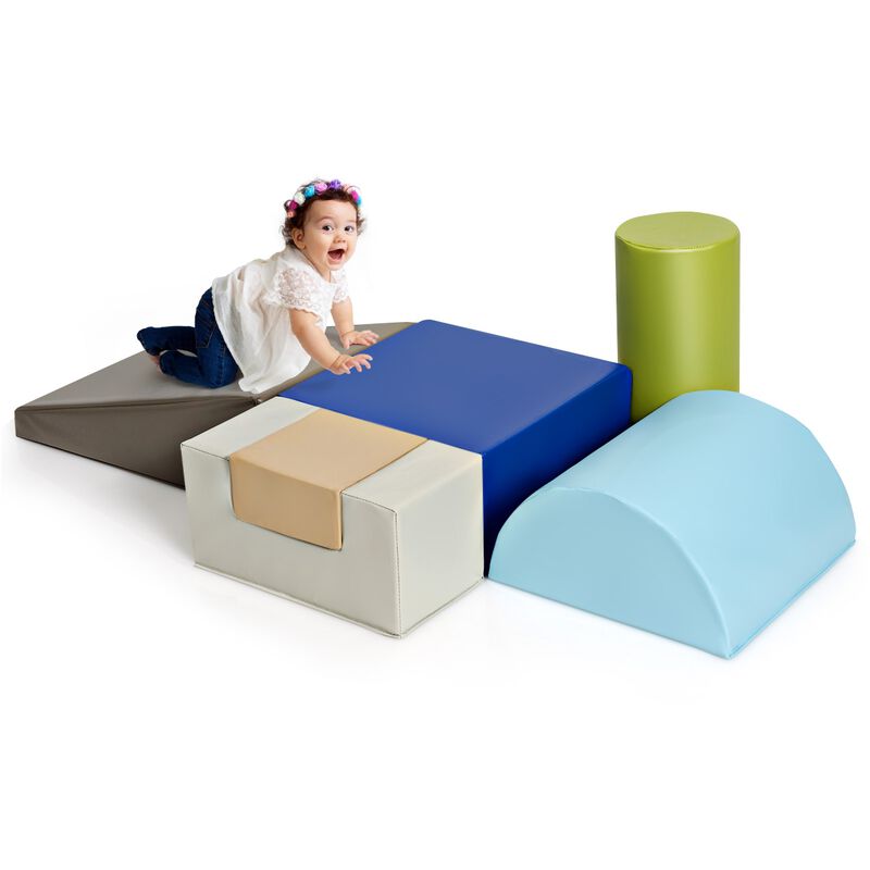 6 Piece Climb Crawl Play Set Indoor Baby Toddler-Grey