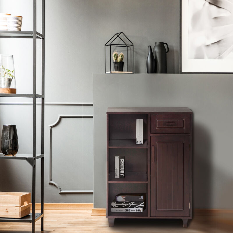 Teamson Home Catalina Wooden Floor Cabinet with Storage Drawer, Espresso
