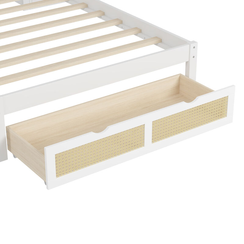 Merax Wooden Platform Bed with Storage Headboard