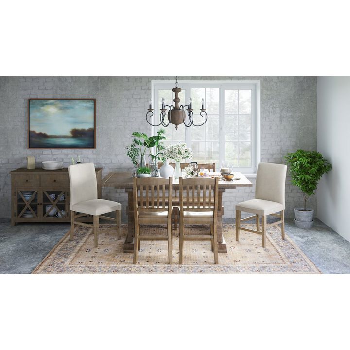Jofran Carlyle Crossing Modern Rustic Solid Wood Slatback Counter Height Bench