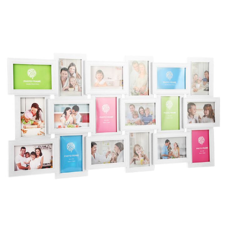 18-Opening Picture Frame Collage for Photos, Glass Protection Display