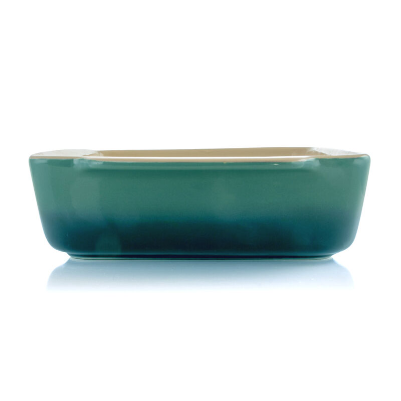 Crock Pot Artisan 4 Quart Rectangular Stoneware Bake Pan in Gradient Teal