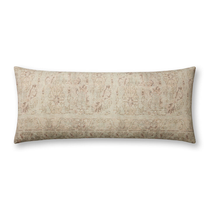Celestia PAL0041 Natural/Wine 13''x35'' Polyester Pillow by Amber Lewis x Loloi