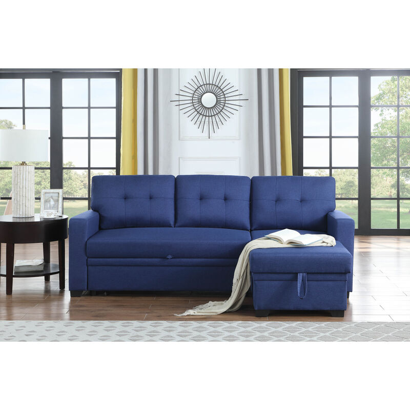 Upholstered Pull Out Sectional Sofa With Chaise