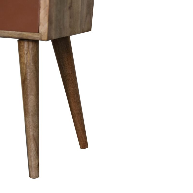 Mini Brick Red Hand  Painted  Solid Wood 1 Drawer NightStand