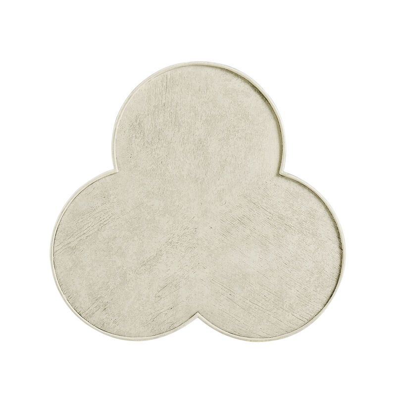 Whitewash Trefoil Side Table