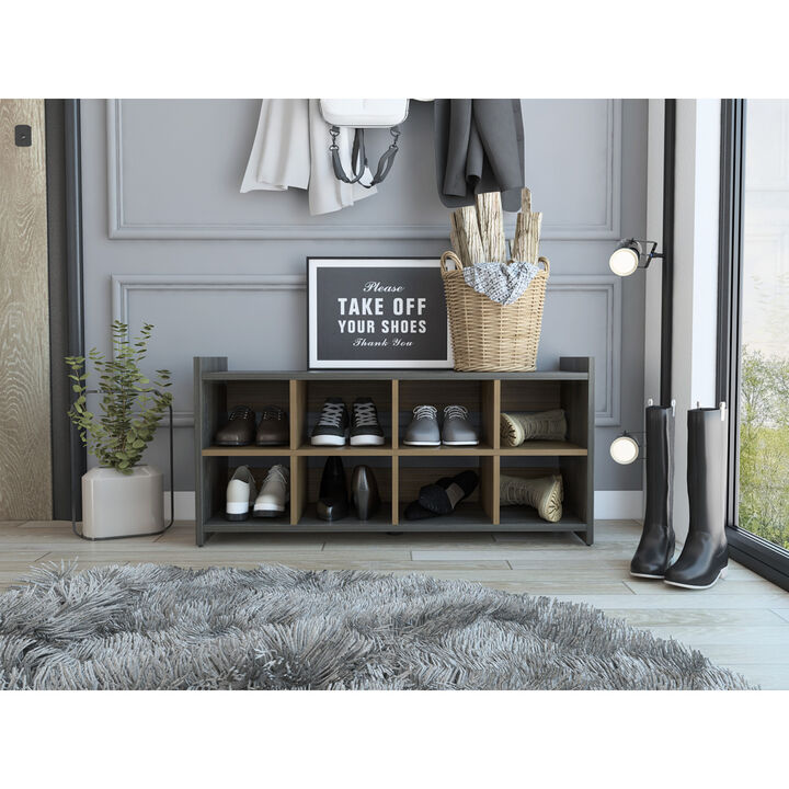 Entryway Storage Unit, Eight Shoe Capacity - Espresso Mahogany