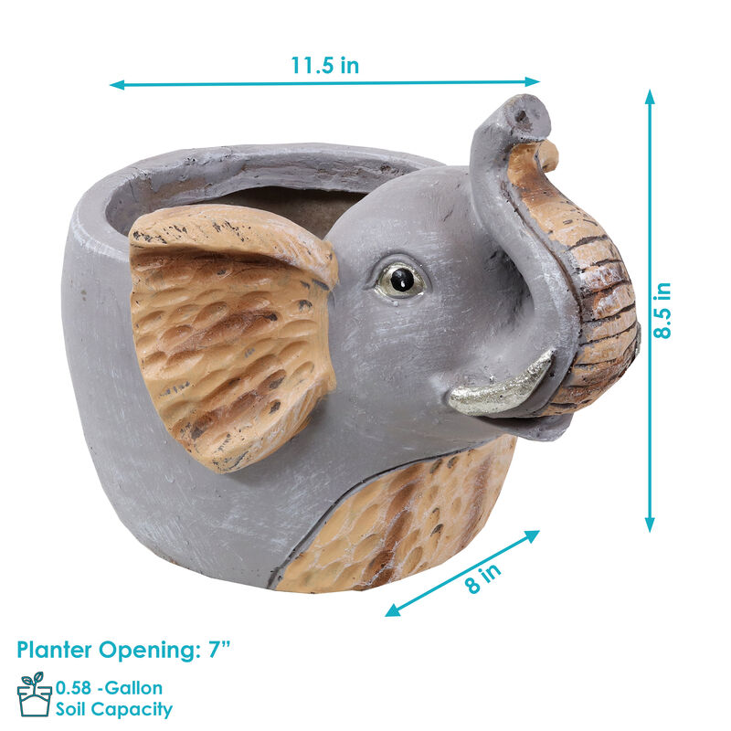Sunnydaze Magnesium Oxide Elsie the Elephant Indoor Plater Statue - 8.5 in