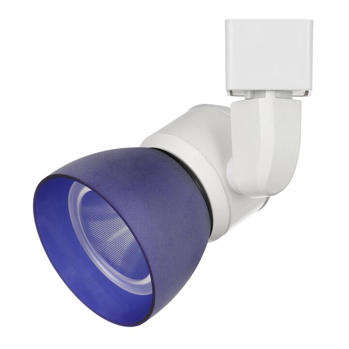 10W Integrated Metal and Polycarbonate LED Track Fixture, White and Blue - Benzara