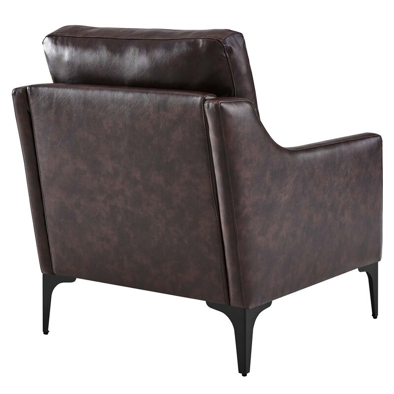 Corland Leather Armchair Brown