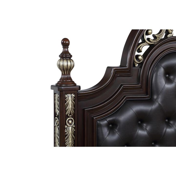 New Classic Furniture Furniture Maximus King Solid Wood Bed in Madeira Brown