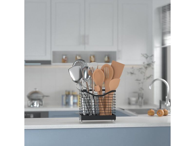 Uninol 2 Grids Utensil holder for Kitchen Counter - 7.9" x 4.3" x 7.5