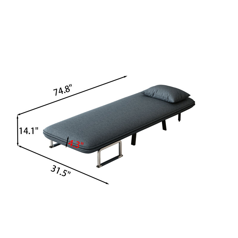 Merax Leisure Chaise Lounge Convertible Sofa Chair