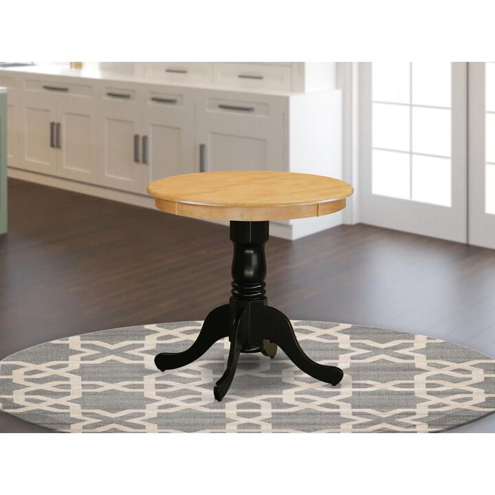 East West Furniture Dining Table Oak & Black, EMT-OBK-TP