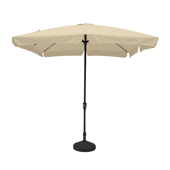 Mondawe 8 ft. x 10 ft. Skirt Skylight Outdoor Square Market Umbrella With Base Stand