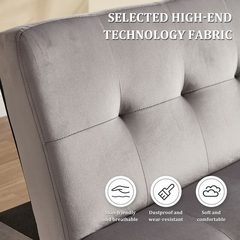 Merax Flannel Fabric Foldable Sofa Recliner Futon
