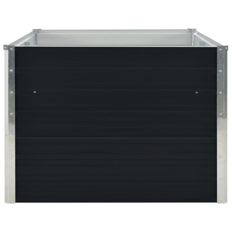 vidaXL Raised Garden Bed 63"x31.5"x17.7" Galvanized Steel Anthracite
