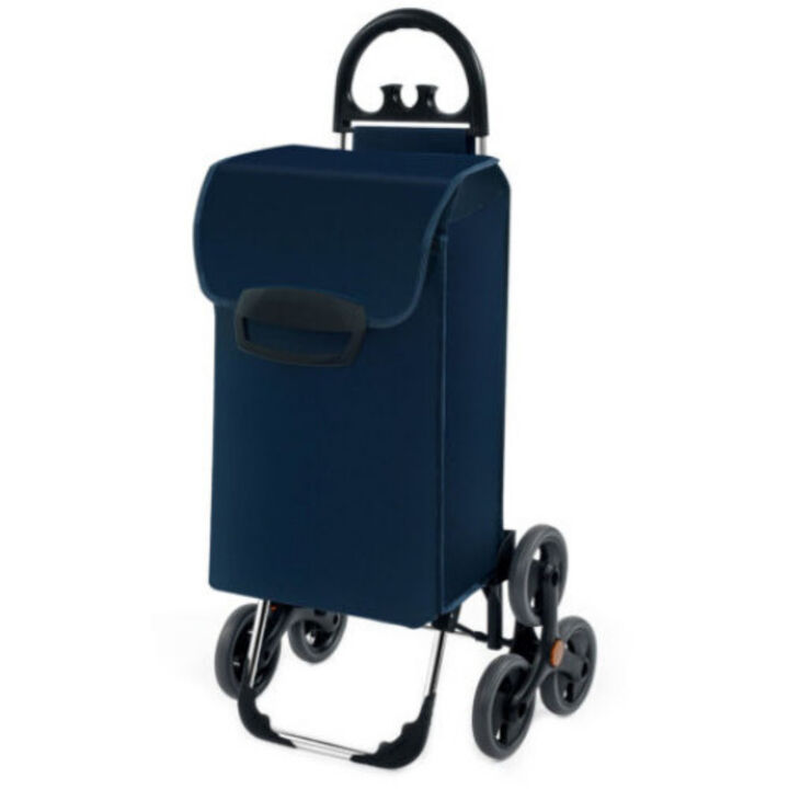 Folding Stair Climbing Shopping Cart with Removable Bag and Handle