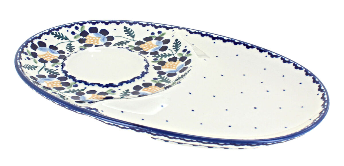 Blue Rose Polish Pottery Sage Floral Breakfast Plate