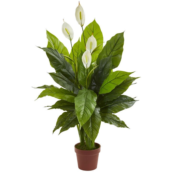 Hivvago 42" Spathiphyllum Artificial Plant (Real Touch)
