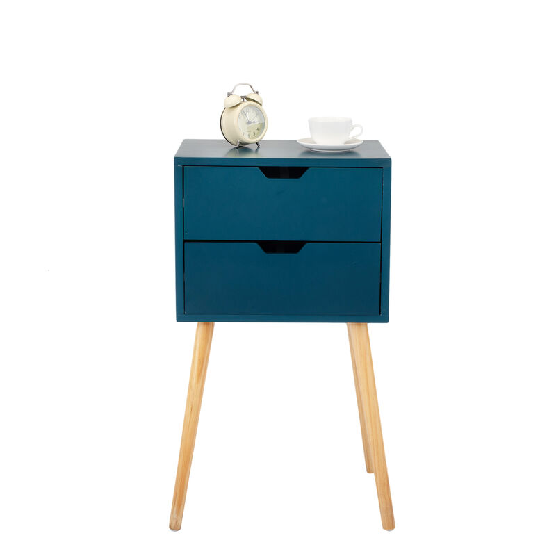 Streamdale Mid Century Blue Nightstands with Drawers