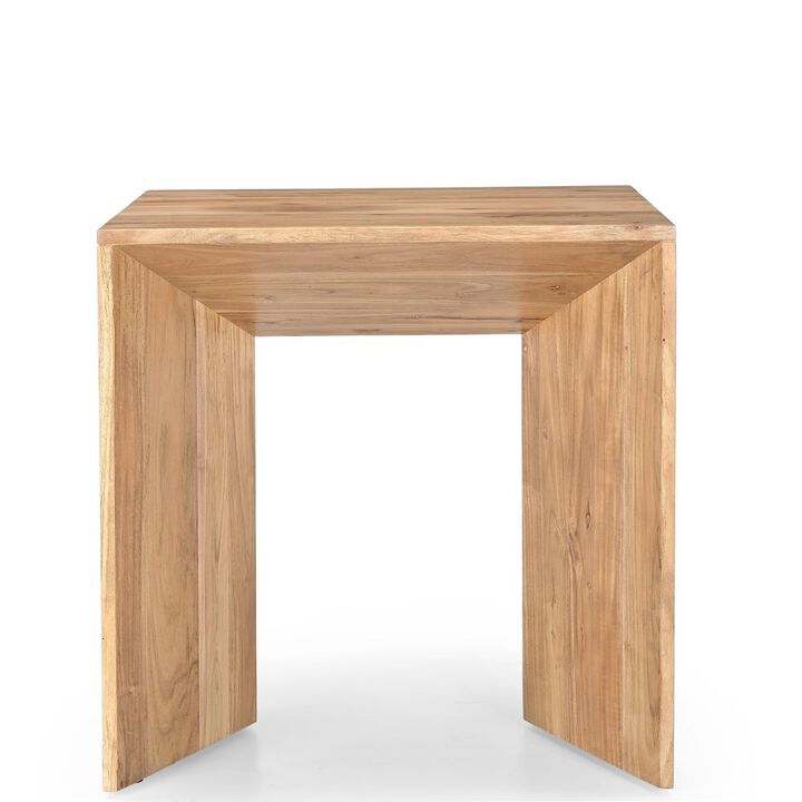 Jofran Lux Solid Wood Modern Angled End Table