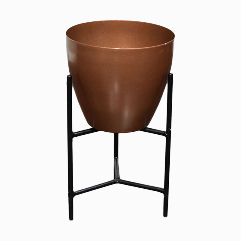 Handmade 100% Iron Round Modern Silver Coated Color 8.2 x 4.8 x 4.8 Inches Planters Pot 1002 BBH Homes