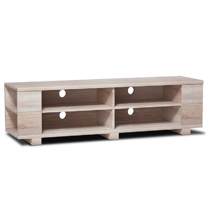 59 Inch Console Storage Entertainment Media Wood TV Stand