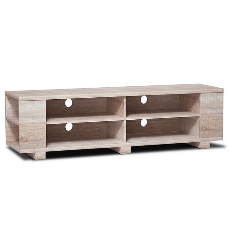 59 Inch Console Storage Entertainment Media Wood TV Stand