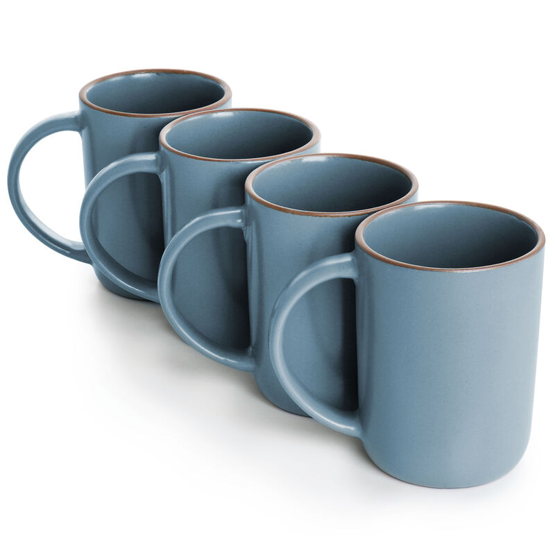 Gibson Elite Dumont 4 Piece 17oz Terracotta Mug Set in Light Blue