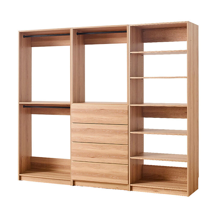 Prosper Oak Freestanding Walk in Wood Closet System