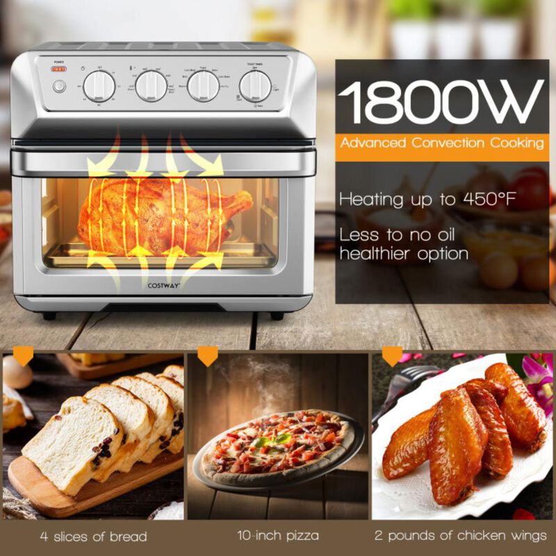 Costway 21.5 Quart 1800W Air Fryer Toaster Countertop Convection Oven with Recipe