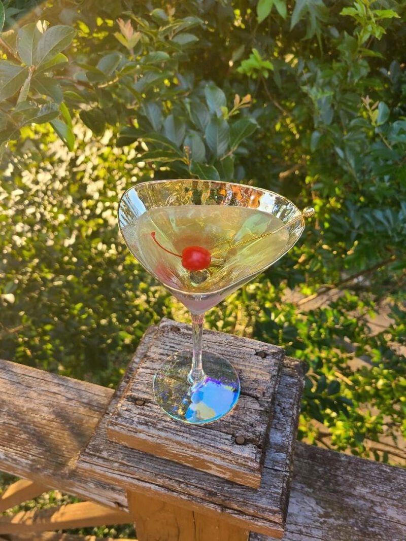 Iridescent Hammered Cocktail Glasses