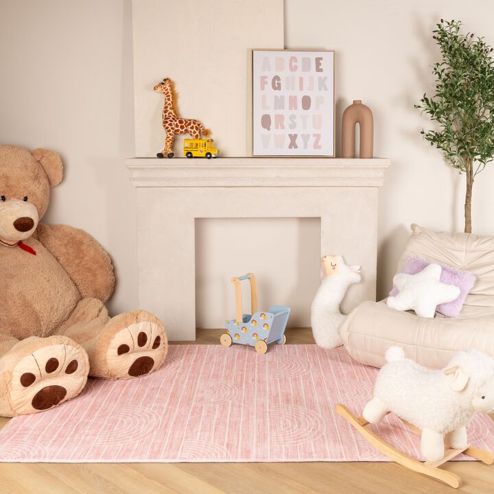 Soft Steps Playtime Kids Rainbow Soft Playmat Pink  Indoor Soft Area Rug