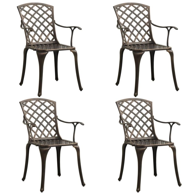 vidaXL Patio Bistro Set 5 Piece, Outdoor Bistro Table for Porch, Patio Furniture Set with Table, Chair, Industrial Style, Cast Aluminum Bronze